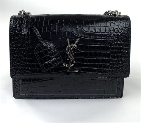 ysl black white handbag|YSL black crocodile bag.